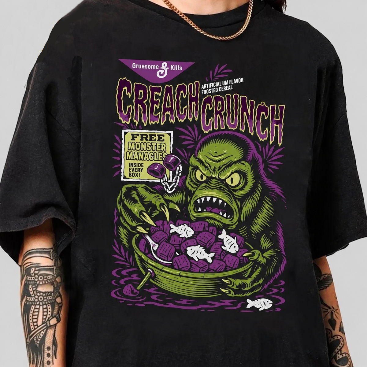 Retro Horror Cereal Box Graphic Funny Halloween T-Shirt / Sweatshirt / Hoodie