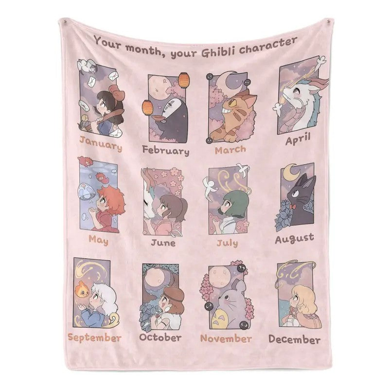 Cute Anime Patchwork Cartoon Stamp Style Cozy Flannel